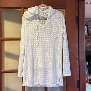 Prana White Crochet Detail Top